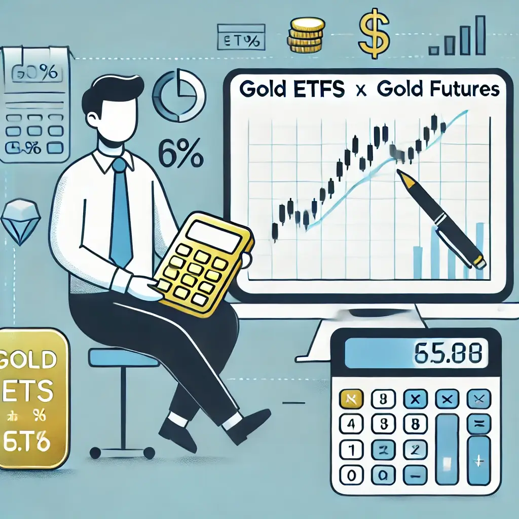 금 ETF와 금 선물의 투자 비용 비교 일러스트