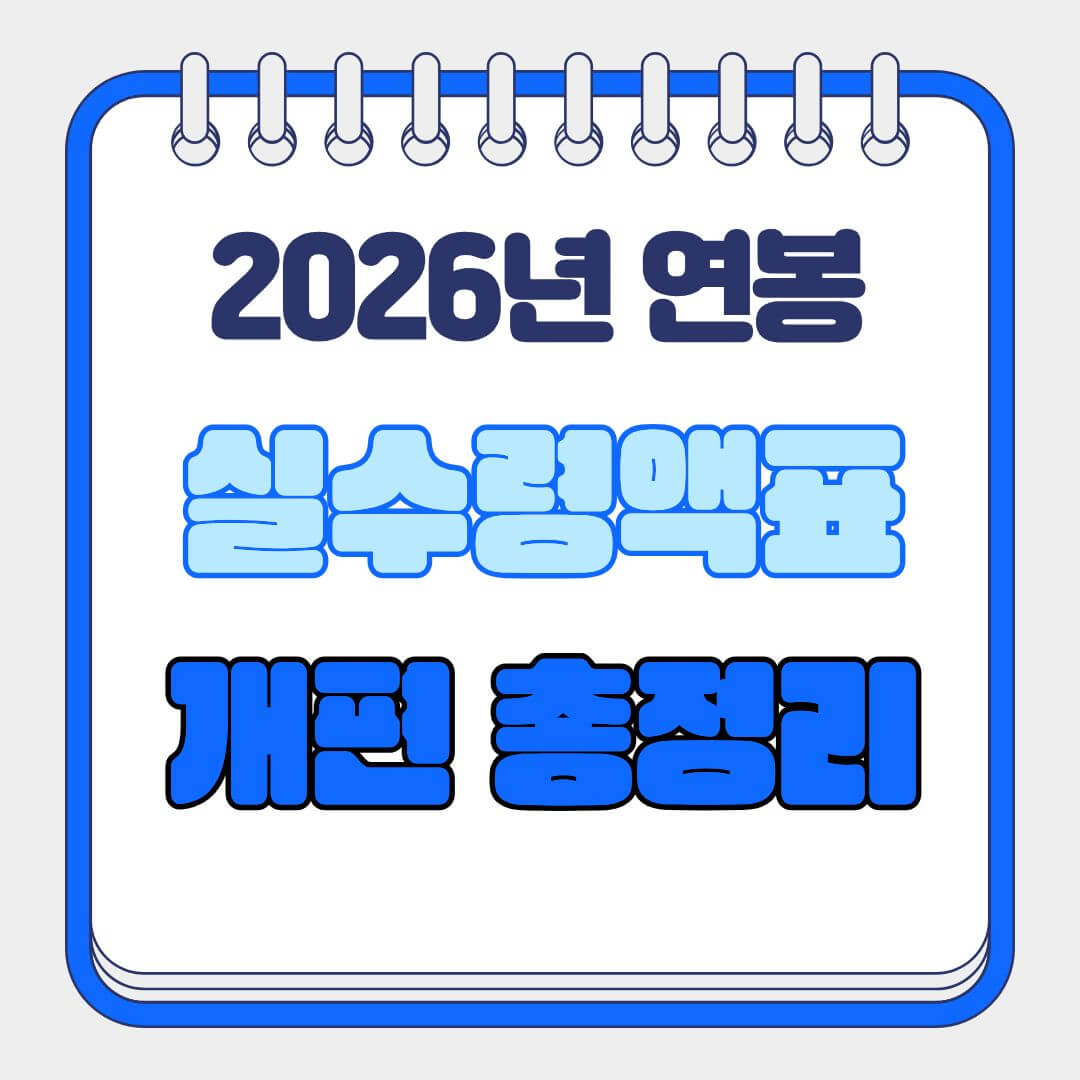 2026년 연봉별 실수령액표