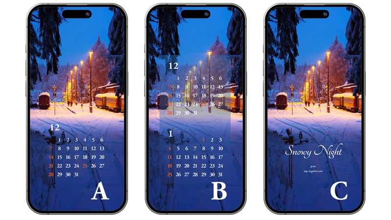 06 눈 내린 기찻길 ABC - 2025년12월 아이폰배경화면