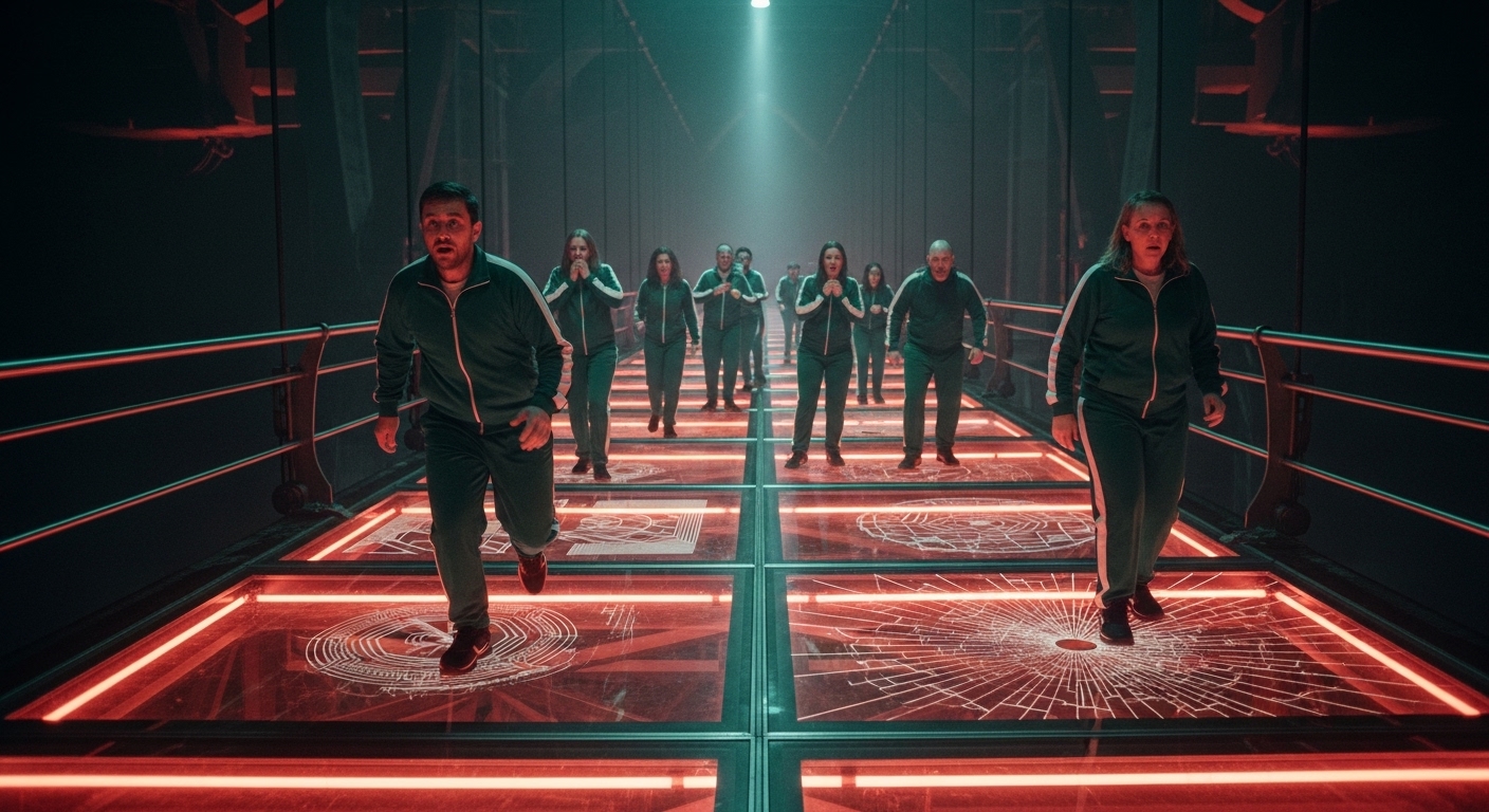 넷플릭스 '오징어 게임 시즌 3'의 긴장감 넘치는 게임 장면.