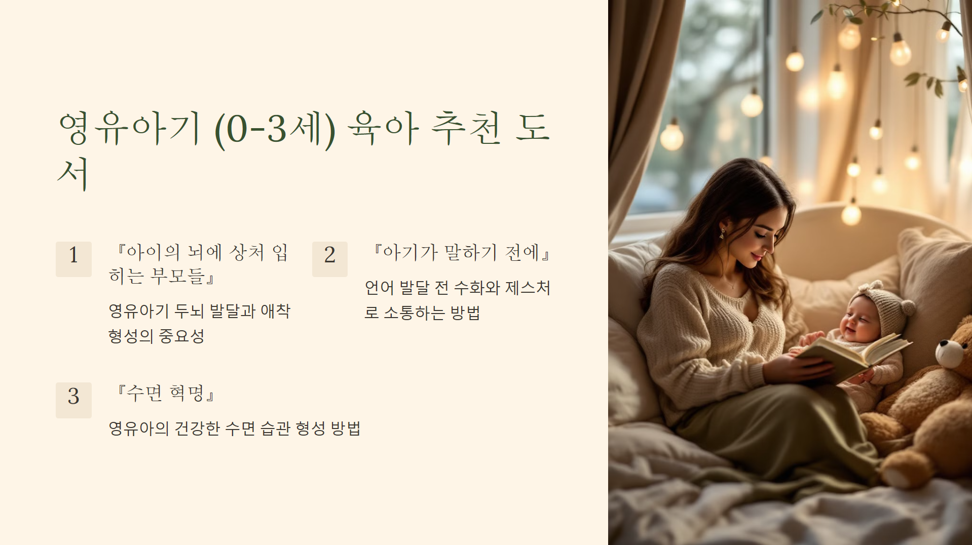 1. 영유아기 (0-3세) 육아 추천 도서
