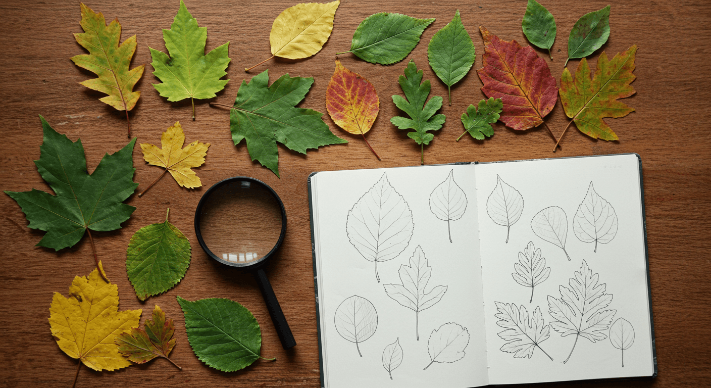 나뭇잎-돋보기-관찰-사진