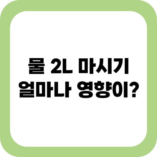 물 2L 마시기, 물 2L 효과