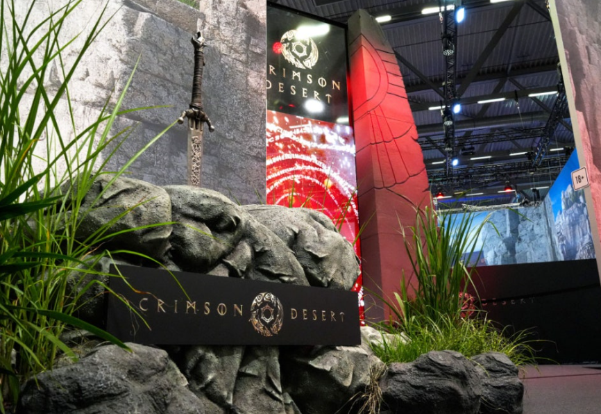 게임스컴에 마련된 펄어비스 '붉은사막' 부스 전경 (출처=연합뉴스)