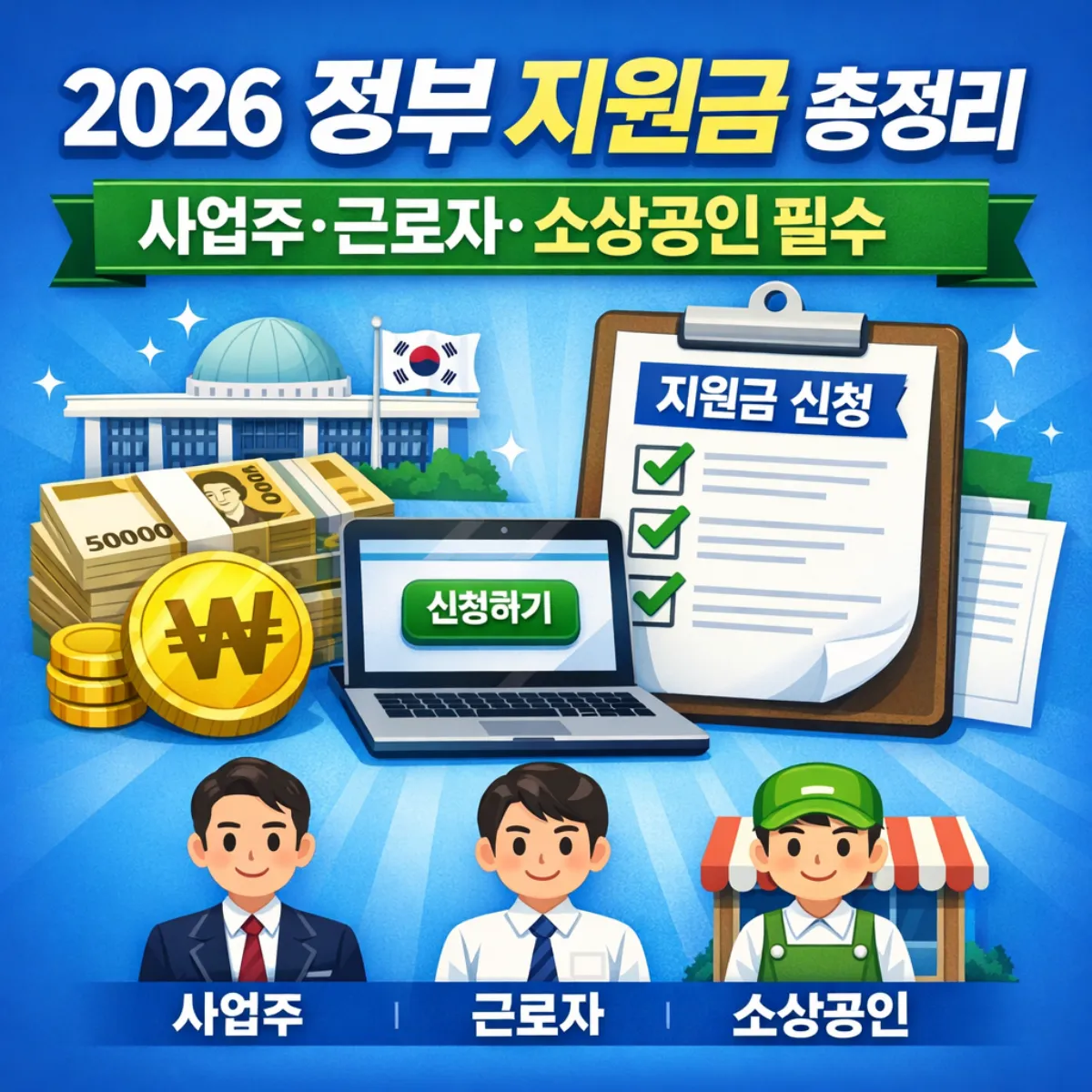 사업주, 근로자, 소상공인 지원금신청