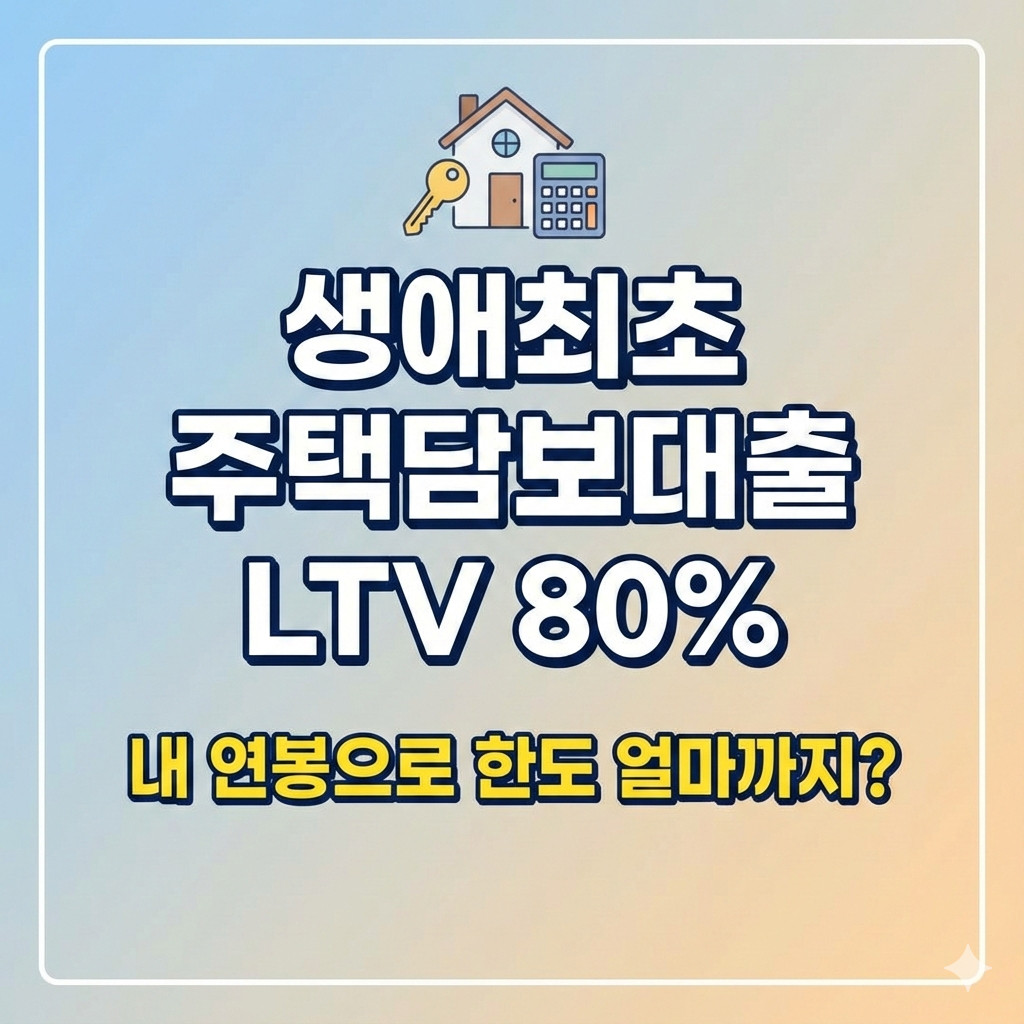 생애최초 주택담보대출 LTV 80% 조건과 연봉별 한도 계산법
