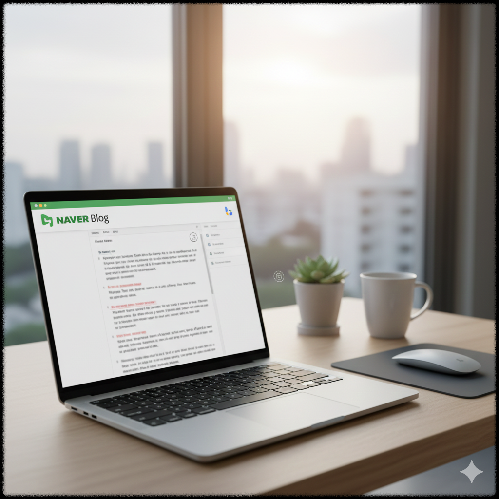 AI 도구로 블로그 글과 콘텐츠를 제작하는 작업 모습