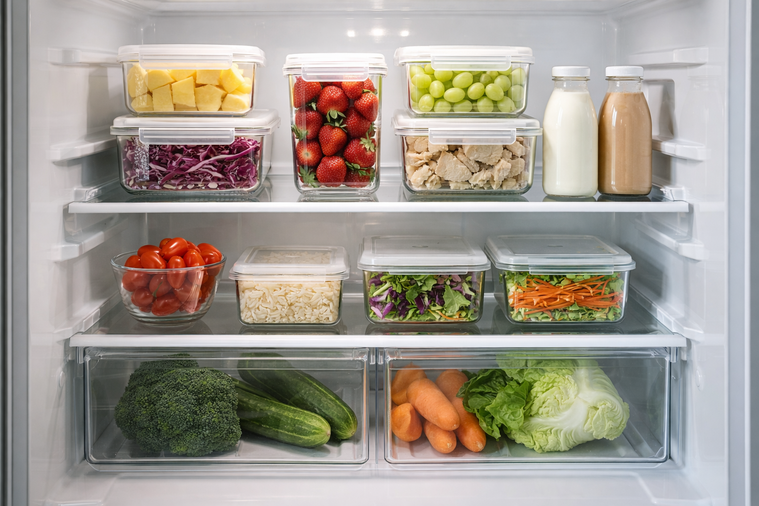 냉장고 냄새 없애는 순서와 정리 방법을 설명하는 정리된 냉장고 내부 이미지