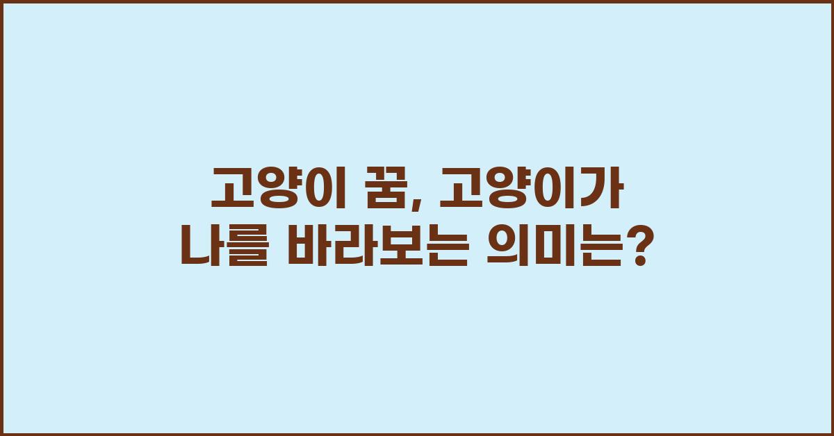 고양이 꿈