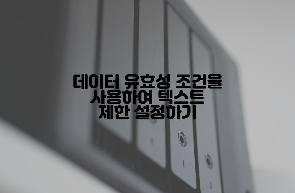데이터 유효성 조건을 사용하여 텍스트 제한 설정하기