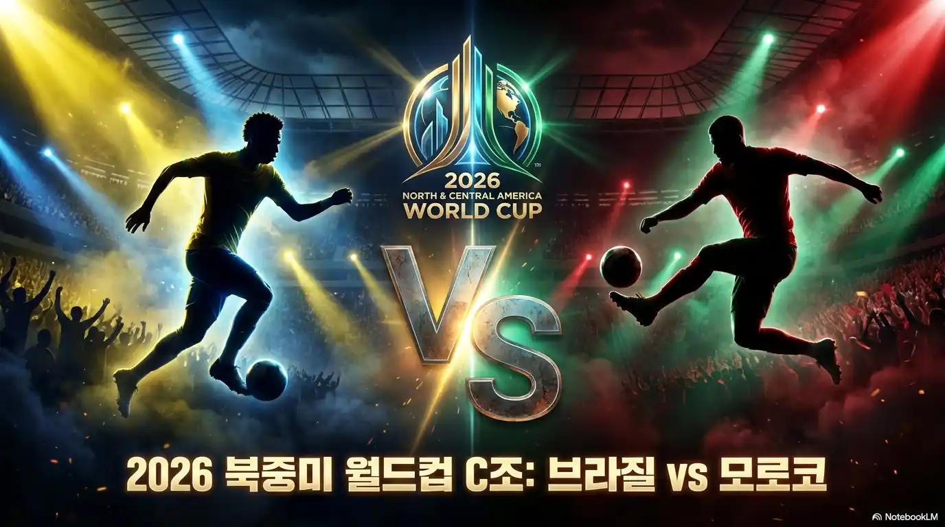 2026 북중미 월드컵 C조 브라질 vs 모로코 경기 대결 포스터