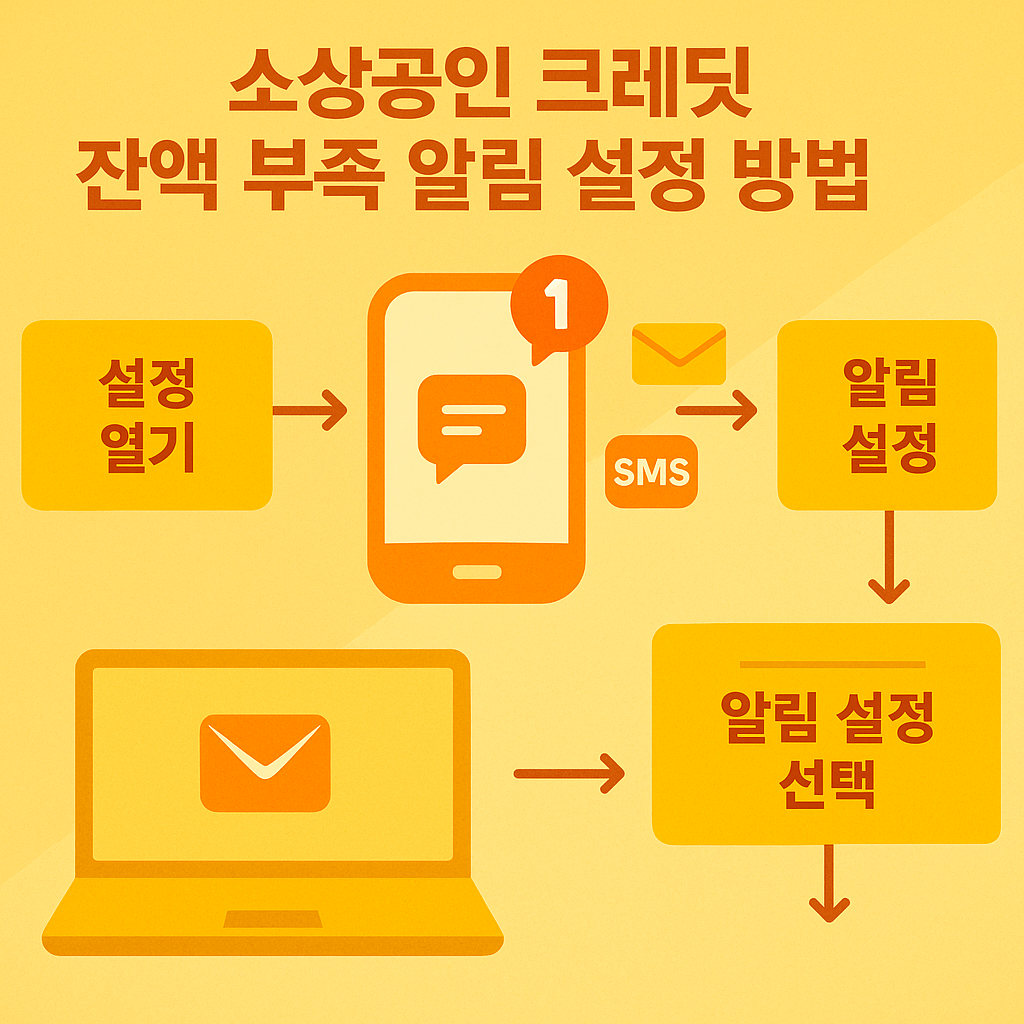 소상공인 크레딧 잔액 부족 알림 설정 방법