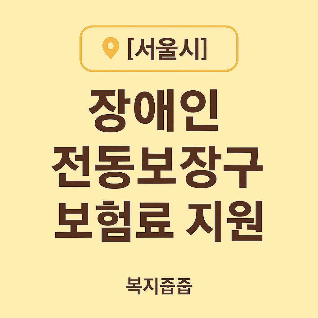 2025 서울시 장애인 보장구 보험료 지원 - 자치구 별 시행, 신청 방법, 신청 절차 안내