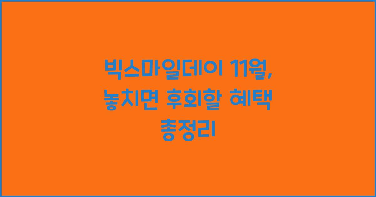 빅스마일데이 11월