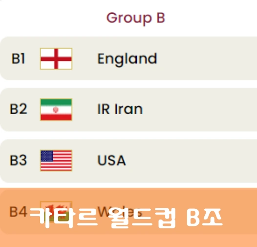 카타르 월드컵 B조