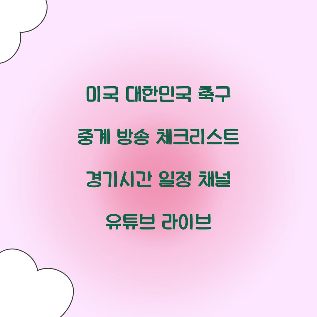 미국 대한민국 축구 중계 방송