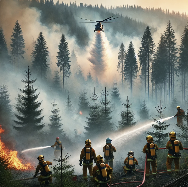 산불 진화 모습