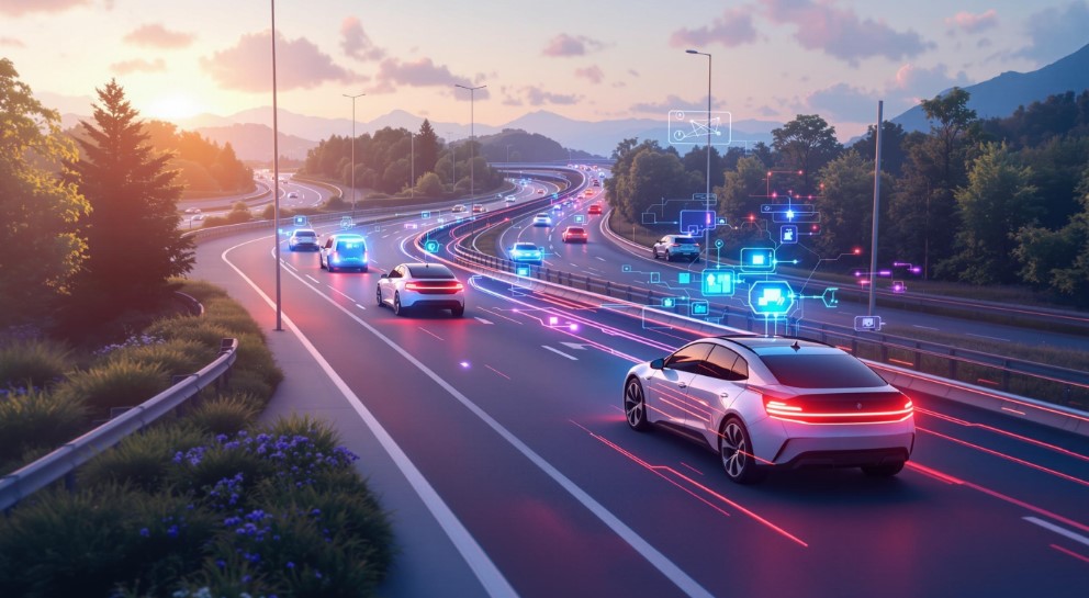 장거리 운전 안전 및 자율주행 기술 관련 이미지