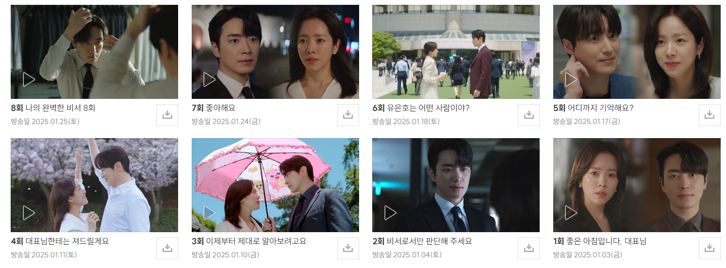 나의 완벽한 비서 회차 정보