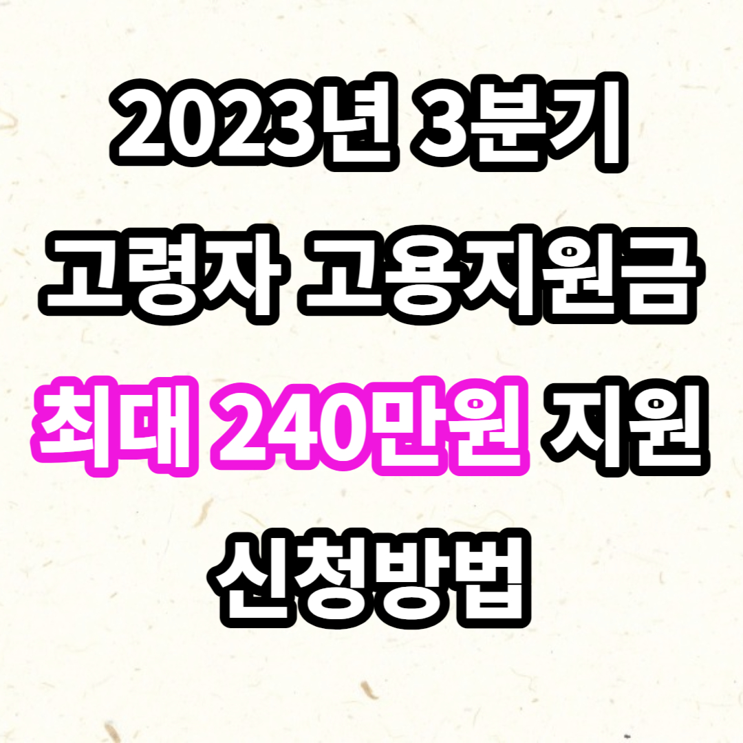 2023년 고령자 고용지원금 최초 신청