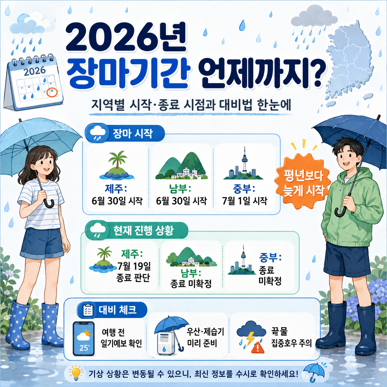 2026년 장마기간 언제까지?