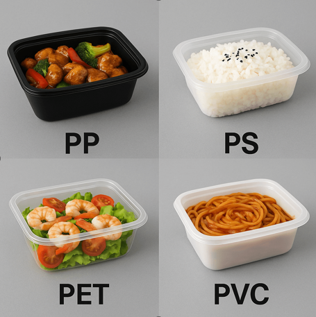 음식이 배달용기에 담겨져 있는 사진