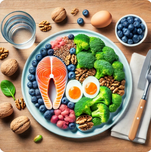 뇌건강에 좋은 음식을 표현한 이미지