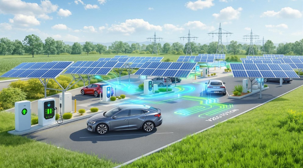 태양광 충전 및 V2G 기술 관련 이미지