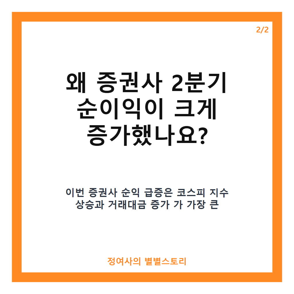 증권사 2분기 순이익 5조원 돌파, 전년 대비 82% 급증한 역대 최대 실적 분석 카드뉴스 3