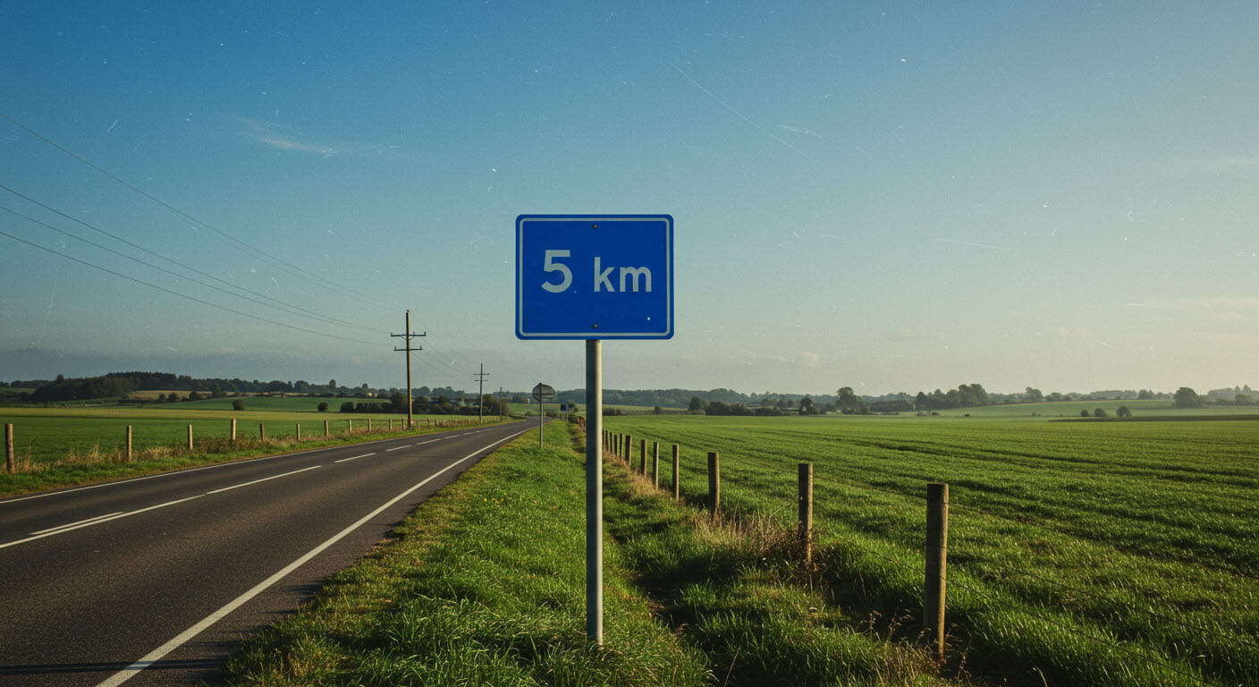 this is showing milestone 5 km