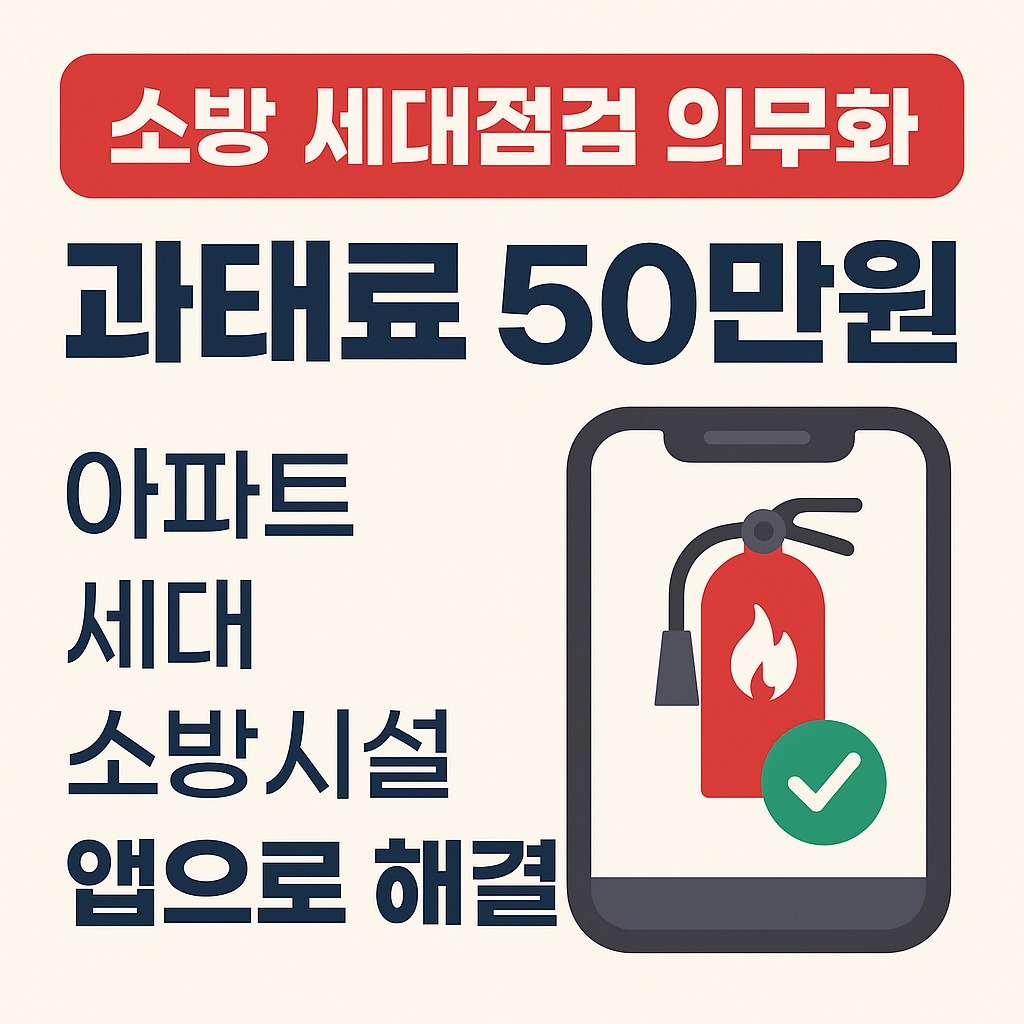 소방 세대점검 의무화 과태료 50만원 아파트 세대 소방시설 앱으로 해결
