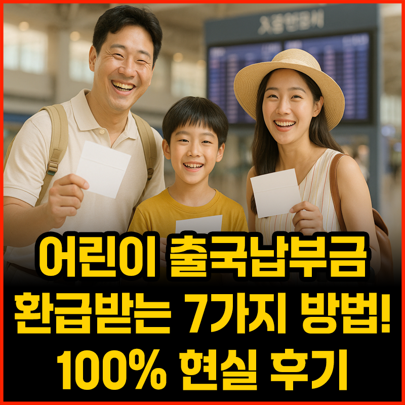 어린이 출국납부금 환급받는 7가지 방법! 100% 현실 후기