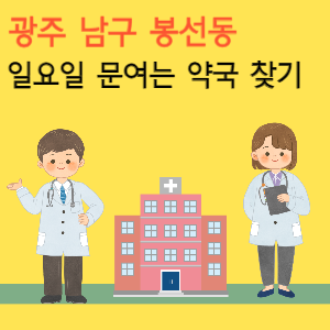광주 남구 봉선동 일요일 문여는 당번 약국
