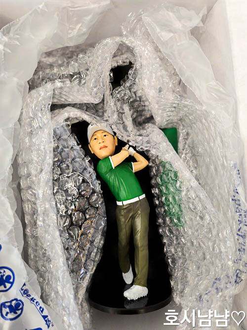 뽁뽁이로 잘 감싼 피규어