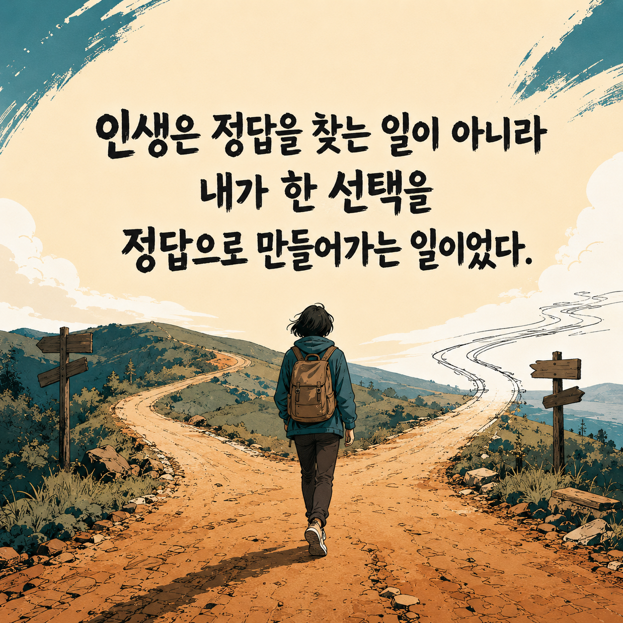내 선택을 정답으로 만들어가는 것이 인생이라는 명언