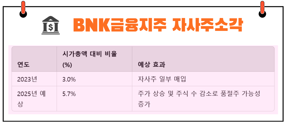 BNK금융지주 자사주소각