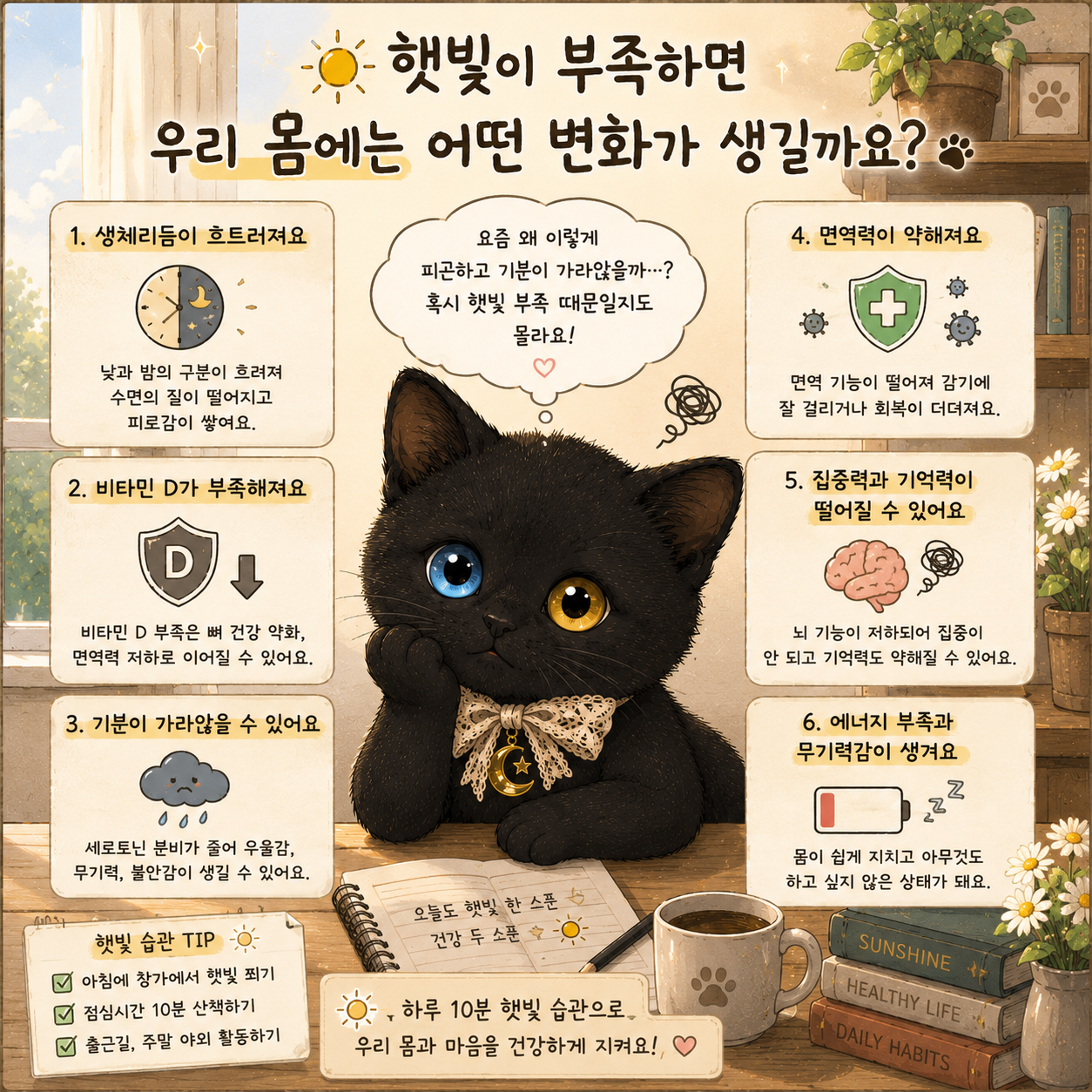 햇빛이 부족하면 우리 몸에는 어떤 변화가 생길까요?
