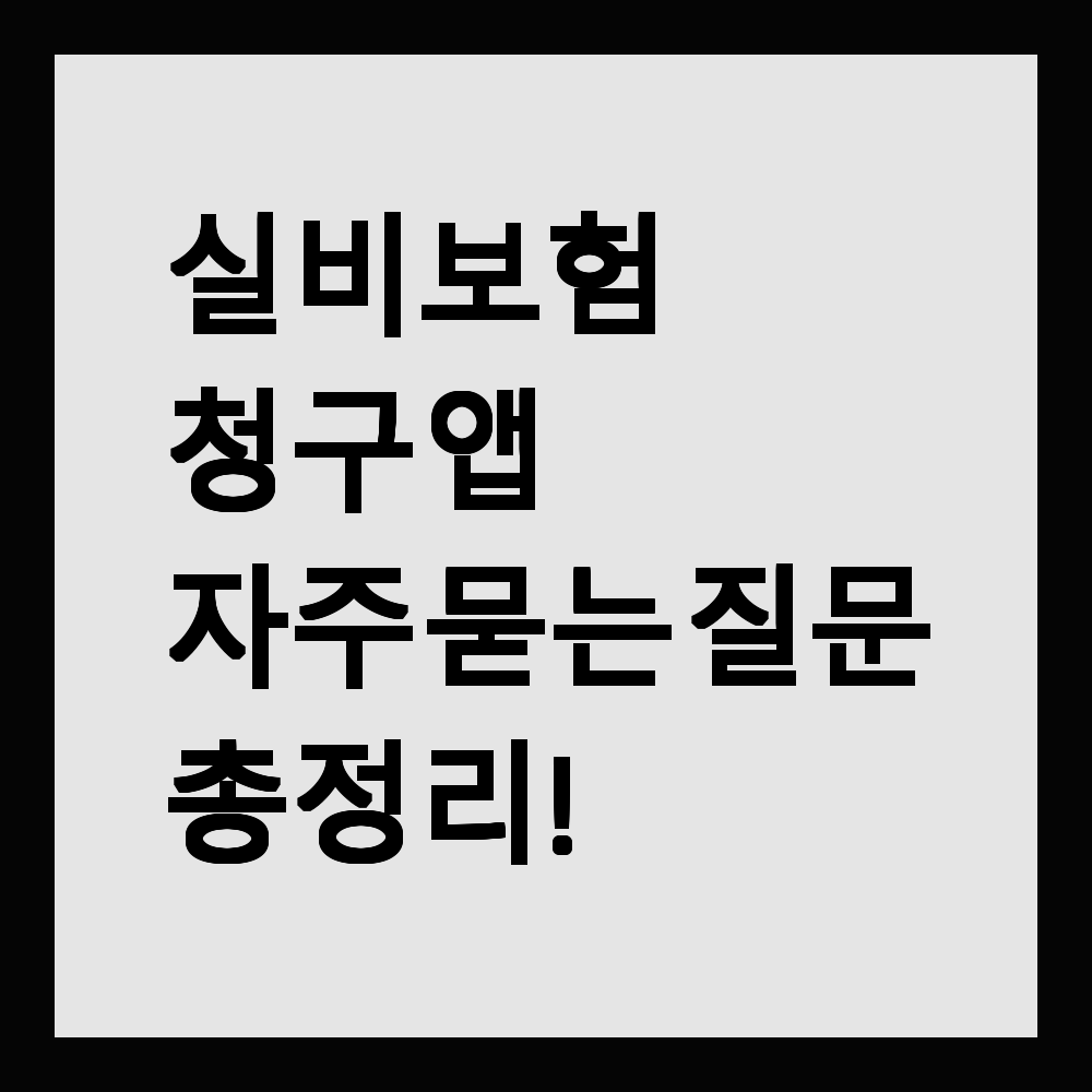 실비보험 청구 앱 자주 묻는 질문 총정리!