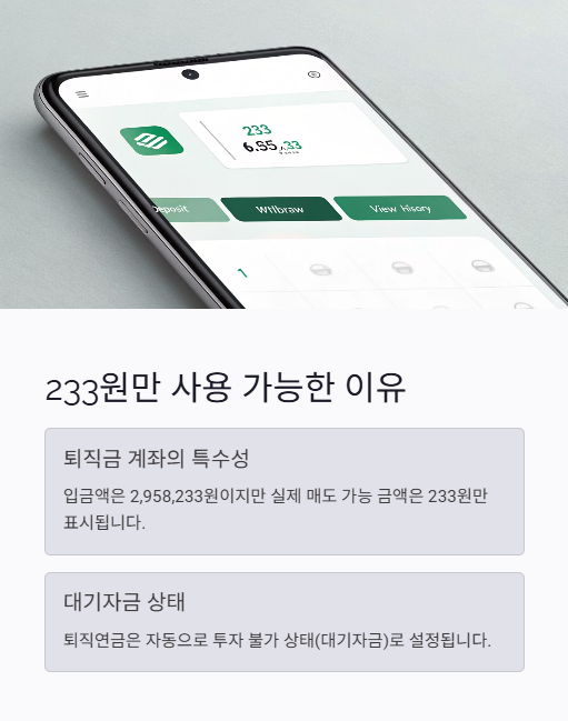 233원만 사용 가능한 이유