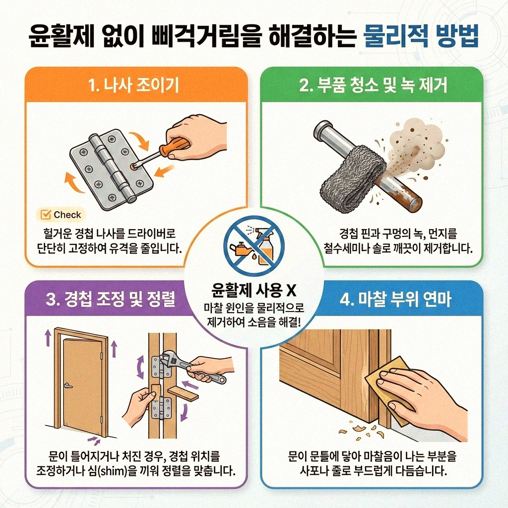 베란다 창문 닫을 때 삐걱거림 윤활제 없이 해결하는 법