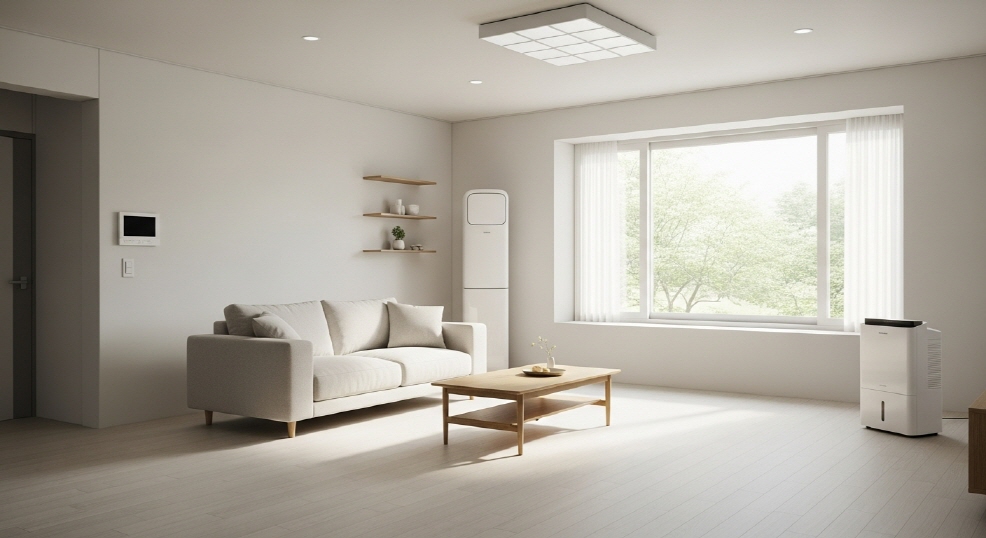 방에 제습기 없는 모습