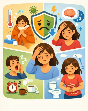 면역력 저하로 감기에 자주 걸리는 반복 증상 모습1