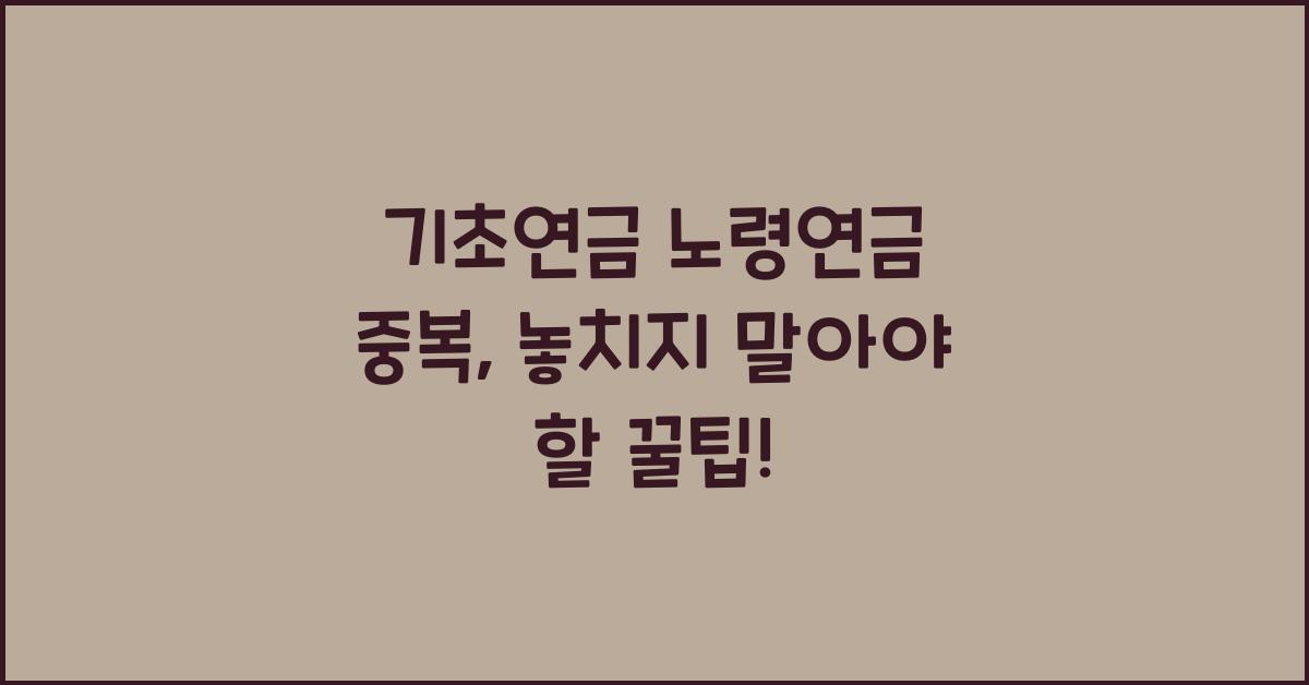 기초연금 노령연금 중복