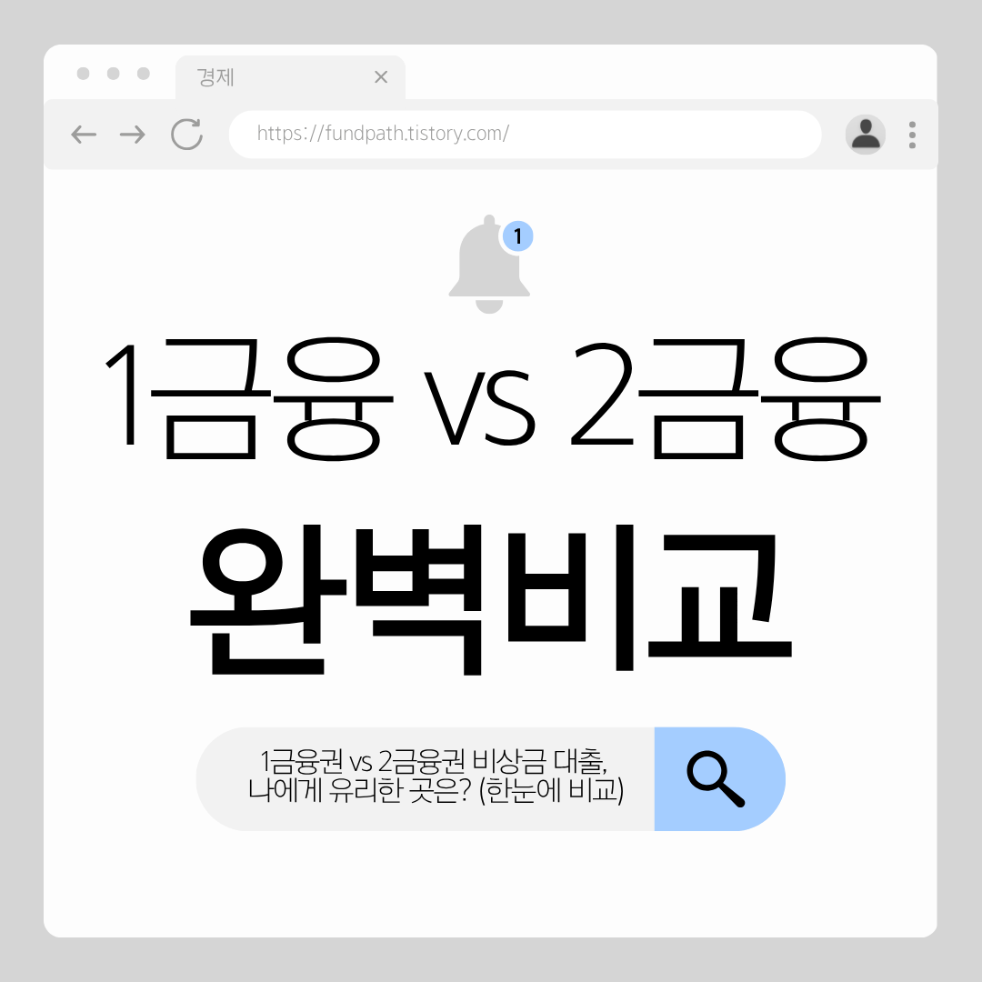 1금융권 2금융권 비상금 대출 비교 분석, 이자율 및 한도 총정리
