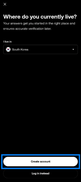 okx 거래소 가입 관련 한국 선택 사진