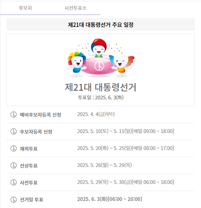 제21대 대통령 선거 일정