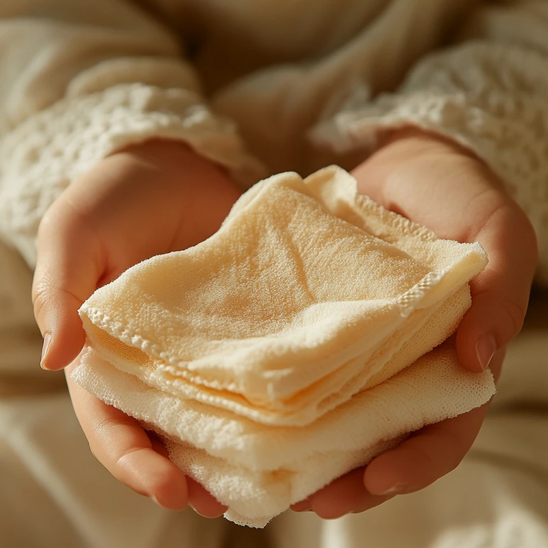 2025년 아기용 물티슈 두께와 저자극 성분을 강조한 친환경 제품이 민감한 신생아 피부에 부드럽게 사용되는 모습, 안전성, 무자극, 피부보호, 육아 용품, 천연 성분 키워드 포함