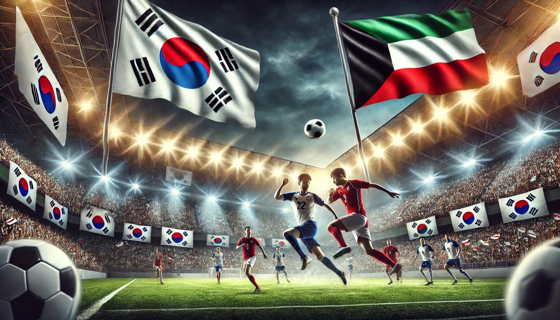 한국, 쿠웨이트 축구 중계, 조별 성적, 전적, 경기 일정 설명 ai 이미지