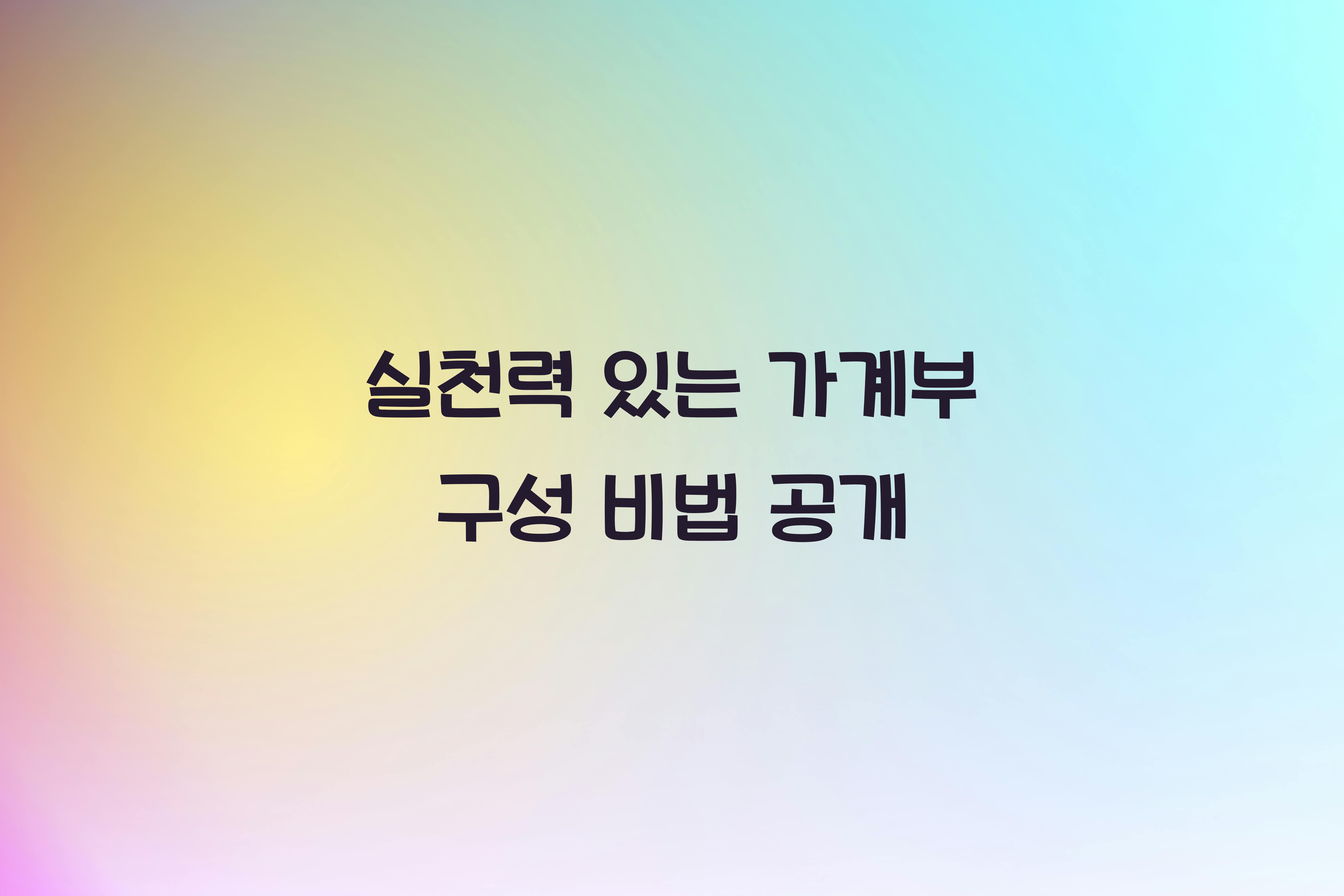 실천력 있는 가계부 구성