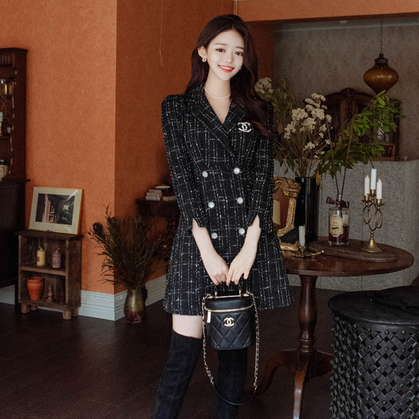 아뜨랑스 포인트 A라인 미니 원피스